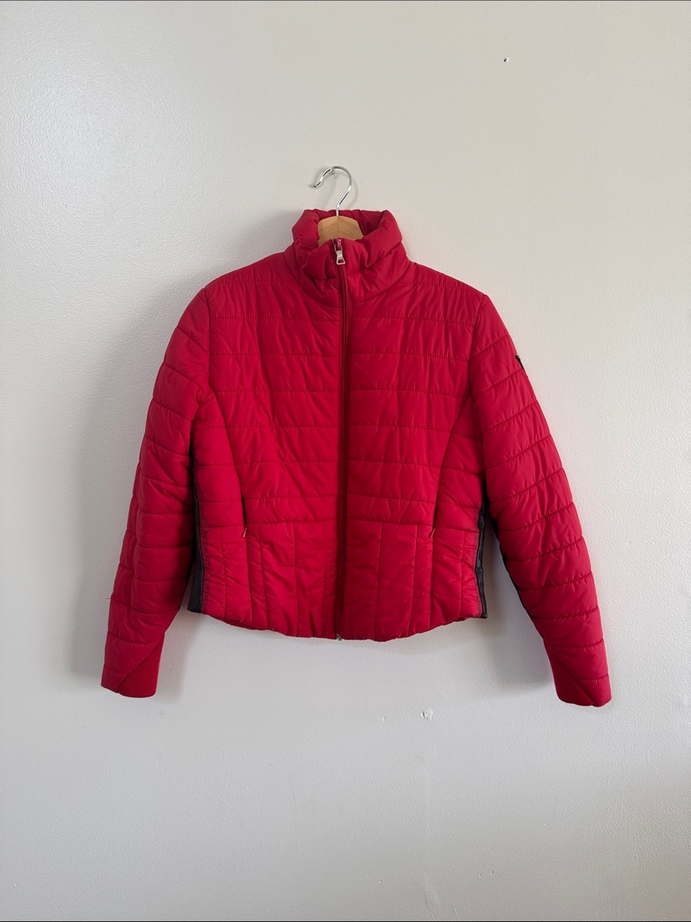 Women's Red Quilted Puffer Jacket